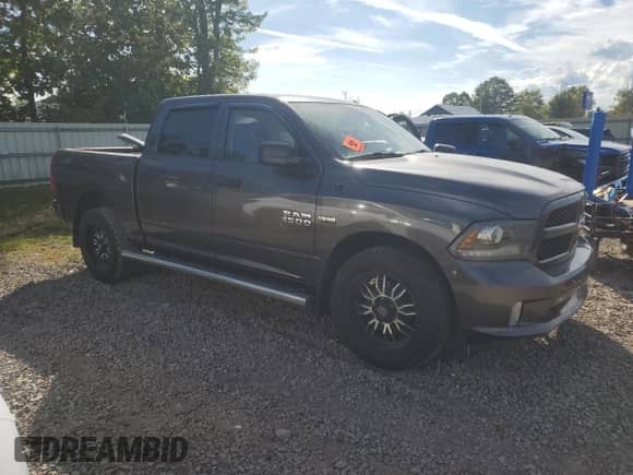 2016 Ram 1500 Express with VIN 3C6RR7KT2GG163629, listed as a Copart auction lot 70917385 with 75,334 mi miles and Salvage title. Bid and sale history available at DreamBid. Image 4.