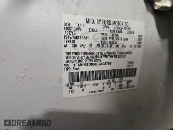 ✅ 2011 Ford Explorer XLT • VIN: 1FMHK8D86BGA05799 • Lot: 84566095. Listed on Copart with 215,214 mi. Free auction sales archive from the USA and detailed vehicle history report at DreamBid. Image 14.