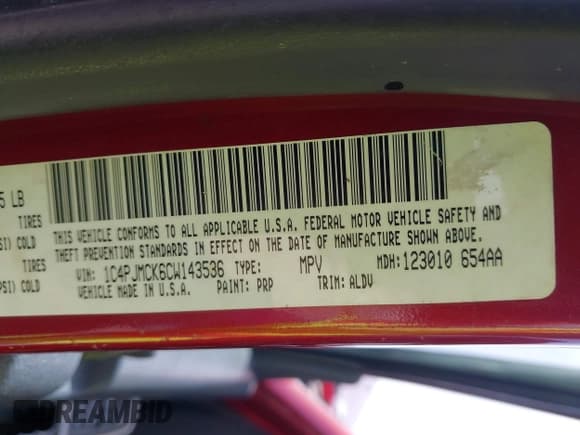 ✅ 2012 Jeep Liberty Limited • VIN: 1C4PJMCK6CW143536 • Lot: 42738073. Listed on IAAI with 131,191 mi. Free auction sales archive from the USA and detailed vehicle history report at DreamBid. Image 9.