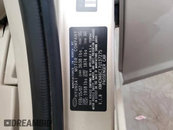 2007 Hyundai Accent GLS с VIN KMHCN46C17U137275, выставлен на аукционе Copart как лот 76038214 с пробегом 99 866 миль миль и Чистый • Clean title. История ставок и продаж доступна на DreamBid. Изображение 12.