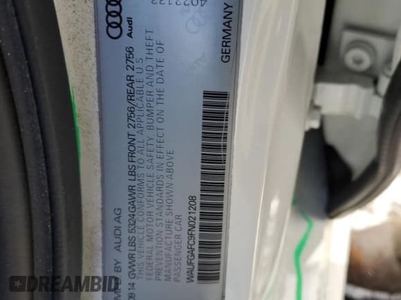 ✅ 2015 Audi A6 Premium Plus • VIN: WAUFGAFC9FN021208 • Lot: 42181095. Wystawiony na Copart z przebiegiem 111 065 mil. Bezpłatny archiwum sprzedaży aukcyjnych z USA i szczegółowy raport historii pojazdu na DreamBid. Zdjęcie 12.