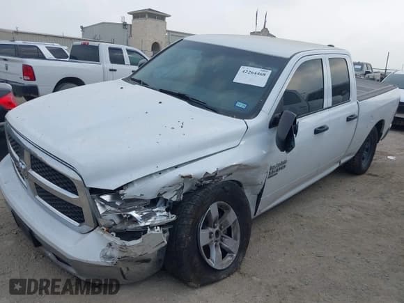✅ 2019 Ram 1500 Tradesman • VIN: 1C6RR6FG0KS594446 • Lot: 42264468. Listed on IAAI with 155,867 mi. Free auction sales archive from the USA and detailed vehicle history report at DreamBid. Image 2.