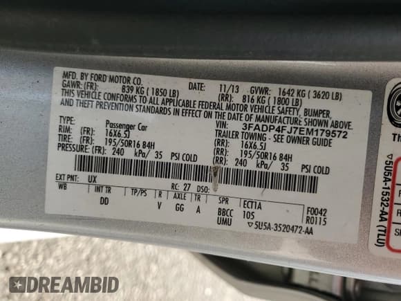 ✅ 2014 Ford Fiesta Titanium • VIN: 3FADP4FJ7EM179572 • Лот: 80505475. Опубликован ранее на Copart с пробегом 186 633 миль. Бесплатный доступ к архиву аукционных продаж из США и подробный отчёт об истории автомобиля на DreamBid. Изображение 12.