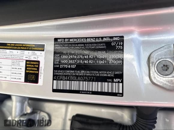 ✅ 2020 Mercedes-Benz GLE 350 • VIN: 4JGFB4KB0LA075771 • Лот: 43249024. Опубликован ранее на IAAI с пробегом 99 495 миль. Бесплатный доступ к архиву аукционных продаж из США и подробный отчёт об истории автомобиля на DreamBid. Изображение 9.