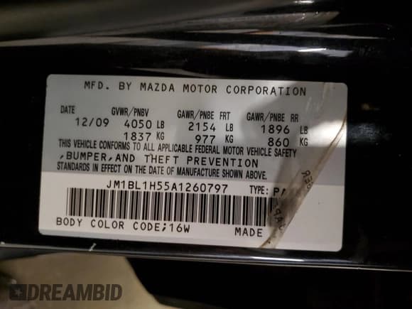 ✅ 2010 Mazda 3 S Sport • VIN: JM1BL1H55A1260797 • Лот: 92301545. Опубликован ранее на Copart с пробегом 136 624 миль. Бесплатный доступ к архиву аукционных продаж из США и подробный отчёт об истории автомобиля на DreamBid. Изображение 12.