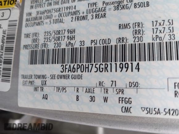 ✅ 2016 Ford Fusion SE • VIN: 3FA6P0H75GR119914 • Lot: 43717488. Wystawiony na IAAI z przebiegiem 188 649 mil. Bezpłatny archiwum sprzedaży aukcyjnych z USA i szczegółowy raport historii pojazdu na DreamBid. Zdjęcie 9.