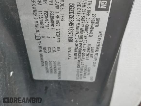 ✅ 2007 Saturn VUE V6 • VIN: 5GZCZ63457S878198 • Lot: 47859205. Wystawiony na Copart z przebiegiem 83 915 mil. Bezpłatny archiwum sprzedaży aukcyjnych z USA i szczegółowy raport historii pojazdu na DreamBid. Zdjęcie 13.