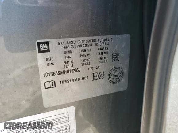✅ 2017 Chevrolet Volt Premier • VIN: 1G1RB6S54HU162059 • Lot: 74068124. Wystawiony na Copart z przebiegiem 99 508 mil. Bezpłatny archiwum sprzedaży aukcyjnych z USA i szczegółowy raport historii pojazdu na DreamBid. Zdjęcie 13.