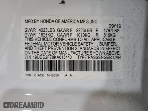 ✅ 2019 Acura ILX Premium • VIN: 19UDE2F70KA015440 • Lot: 89690655. Wystawiony na Copart z przebiegiem 54 063 mil. Bezpłatny archiwum sprzedaży aukcyjnych z USA i szczegółowy raport historii pojazdu na DreamBid. Zdjęcie 12.