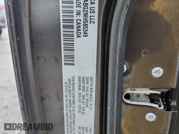 ✅ 2021 Chrysler 300 S • VIN: 2C3CCABG2MH585349 • Lot: 89806415. Listed on Copart with 63,977 mi. Free auction sales archive from the USA and detailed vehicle history report at DreamBid. Image 12.