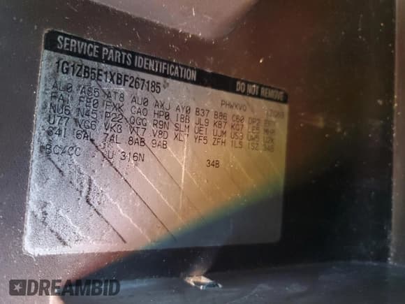 ✅ 2011 Chevrolet Malibu 1LS • VIN: 1G1ZB5E1XBF267185 • Lot: 82635645. Listed on Copart with 182,144 mi. Free auction sales archive from the USA and detailed vehicle history report at DreamBid. Image 12.