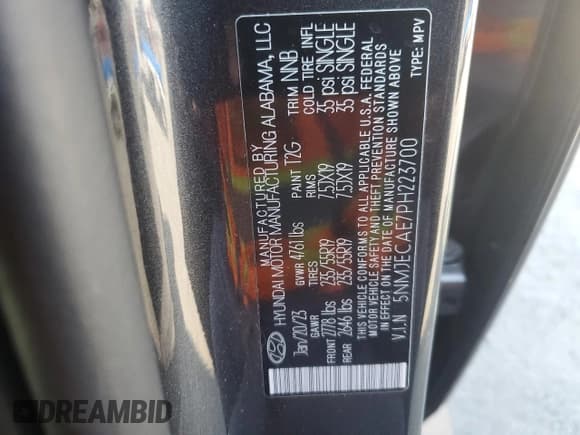 ✅ 2023 Hyundai Tucson Limited • VIN: 5NMJECAE7PH223700 • Lot: 78351624. Wystawiony na Copart z przebiegiem 16 410 mil. Bezpłatny archiwum sprzedaży aukcyjnych z USA i szczegółowy raport historii pojazdu na DreamBid. Zdjęcie 12.