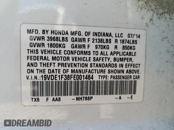 ✅ 2015 Acura ILX • VIN: 19VDE1F38FE001464 • Lot: 82730225. Wystawiony na Copart z przebiegiem 101 585 mil. Bezpłatny archiwum sprzedaży aukcyjnych z USA i szczegółowy raport historii pojazdu na DreamBid. Zdjęcie 12.