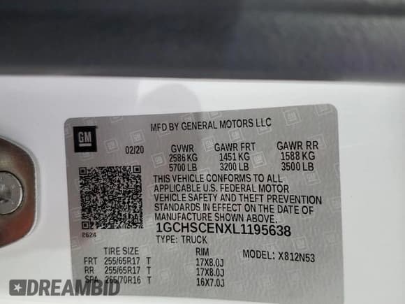 ✅ 2020 Chevrolet Colorado 2WD LT • VIN: 1GCHSCENXL1195638 • Лот: 41633155. Опубликован ранее на Copart с пробегом 127 445 миль. Бесплатный доступ к архиву аукционных продаж из США и подробный отчёт об истории автомобиля на DreamBid. Изображение 12.