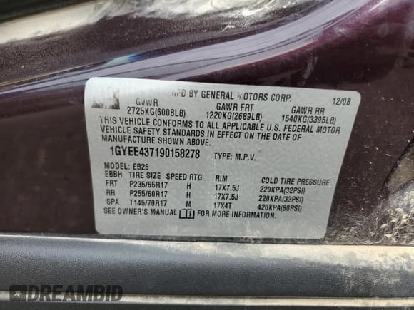 ✅ 2009 Cadillac SRX AWD • VIN: 1GYEE437190158278 • Лот: 82178595. Опубликован ранее на Copart с пробегом 126 391 миль. Бесплатный доступ к архиву аукционных продаж из США и подробный отчёт об истории автомобиля на DreamBid. Изображение 12.