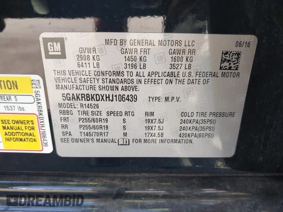 ✅ 2017 Buick Enclave Leather • VIN: 5GAKRBKDXHJ106439 • Lot: 43226011. Wystawiony na IAAI z przebiegiem 101 282 mil. Bezpłatny archiwum sprzedaży aukcyjnych z USA i szczegółowy raport historii pojazdu na DreamBid. Zdjęcie 9.