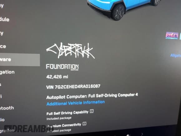 ✅ 2024 Tesla Cybertruck • VIN: 7G2CEHED4RA016087 • Lot: 81776175. Listed on Copart with 42,426 mi. Free auction sales archive from the USA and detailed vehicle history report at DreamBid. Image 9.