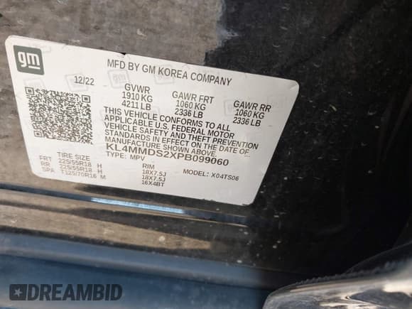 ✅ 2023 Buick Encore GX Select • VIN: KL4MMDS2XPB099060 • Lot: 43080335. Listed on IAAI with 25,188 mi. Free auction sales archive from the USA and detailed vehicle history report at DreamBid. Image 9.