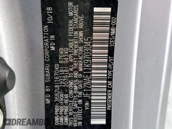 ✅ 2019 Toyota 86 GT • VIN: JF1ZNAE11K9703045 • Лот: 63347535. Опубликован ранее на Copart с пробегом 52 080 миль. Бесплатный доступ к архиву аукционных продаж из США и подробный отчёт об истории автомобиля на DreamBid. Изображение 12.