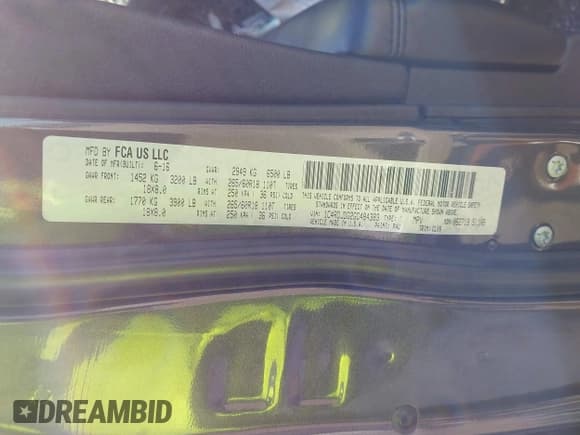 ✅ 2016 Dodge Durango Limited • VIN: 1C4RDJDG2GC484383 • Lot: 42955075. Wystawiony na IAAI z przebiegiem 138 132 mil. Bezpłatny archiwum sprzedaży aukcyjnych z USA i szczegółowy raport historii pojazdu na DreamBid. Zdjęcie 9.