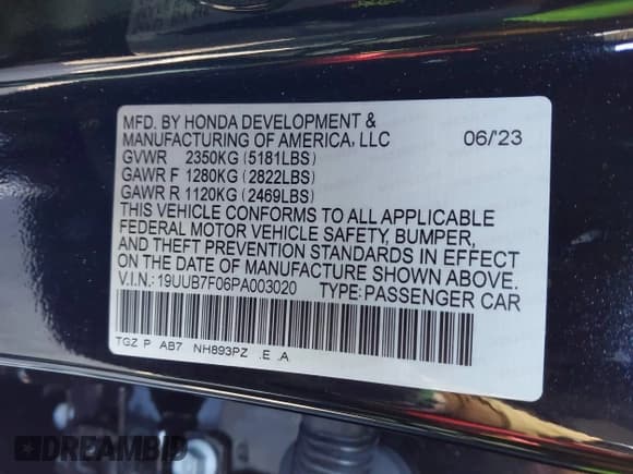 ✅ 2023 Acura TLX Type S • VIN: 19UUB7F06PA003020 • Лот: 41528461. Опубликован ранее на IAAI с пробегом 9 328 миль. Бесплатный доступ к архиву аукционных продаж из США и подробный отчёт об истории автомобиля на DreamBid. Изображение 9.