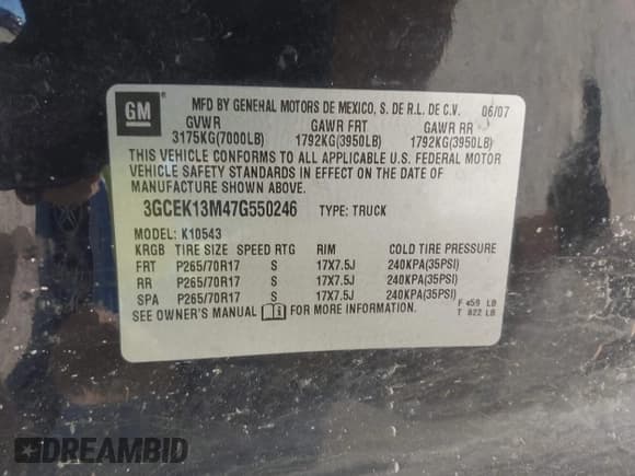 ✅ 2007 Chevrolet Silverado 1500 LTZ • VIN: 3GCEK13M47G550246 • Lot: 42609840. Wystawiony na IAAI z przebiegiem 153 639 mil. Bezpłatny archiwum sprzedaży aukcyjnych z USA i szczegółowy raport historii pojazdu na DreamBid. Zdjęcie 9.