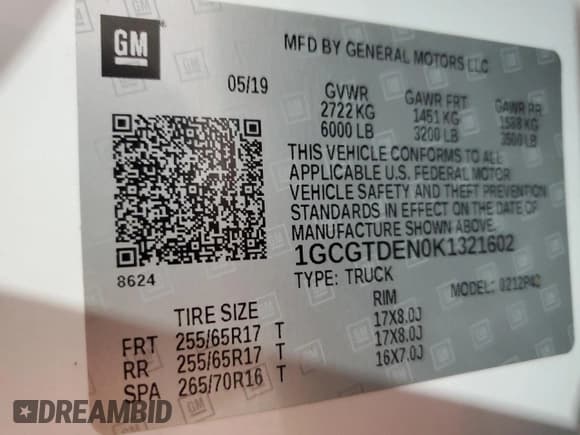 ✅ 2019 Chevrolet Colorado 4WD Z71 • VIN: 1GCGTDEN0K1321602 • Лот: 67515604. Опубликован ранее на Copart с пробегом 45 711 миль. Бесплатный доступ к архиву аукционных продаж из США и подробный отчёт об истории автомобиля на DreamBid. Изображение 13.