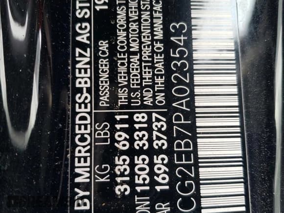 ✅ 2023 Mercedes-Benz EQS 450 • VIN: W1KCG2EB7PA023543 • Лот: 82718293. Опубликован ранее на Copart с пробегом Не указан. Бесплатный доступ к архиву аукционных продаж из США и подробный отчёт об истории автомобиля на DreamBid. Изображение 12.