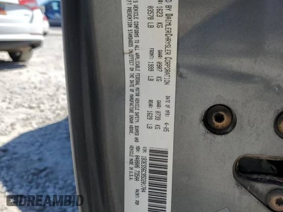 2005 Dodge Neon SXT z VIN 1B3ES56C95D201704, wystawiony jako Copart lot #59340935 z przebiegiem 119 066 mil mil oraz Szkoda całkowita • Salvage title. Historia ofert i sprzedaży dostępna na DreamBid. Obrazek 12.