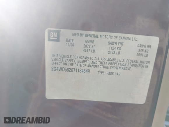 ✅ 2007 Buick LaCrosse CXL • VIN: 2G4WD582071184349 • Lot: 43207284. Wystawiony na IAAI z przebiegiem 246 802 mil. Bezpłatny archiwum sprzedaży aukcyjnych z USA i szczegółowy raport historii pojazdu na DreamBid. Zdjęcie 9.