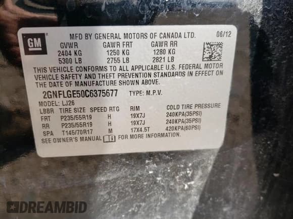 ✅ 2012 Chevrolet Equinox LTZ • VIN: 2GNFLGE50C6375677 • Лот: 67760774. Опубликован ранее на Copart с пробегом 128 788 миль. Бесплатный доступ к архиву аукционных продаж из США и подробный отчёт об истории автомобиля на DreamBid. Изображение 13.