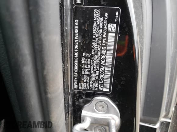 ✅ 2021 Toyota Supra 3.0 • VIN: WZ1DB0C05MW036486 • Lot: 47673113. Wystawiony na Copart z przebiegiem 22 217 mil. Bezpłatny archiwum sprzedaży aukcyjnych z USA i szczegółowy raport historii pojazdu na DreamBid. Zdjęcie 12.