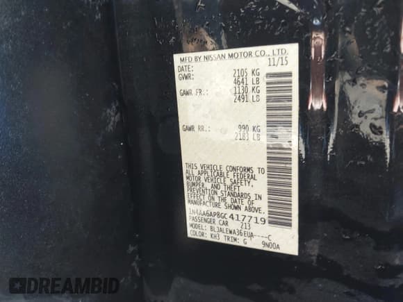 ✅ 2016 Nissan Maxima SL • VIN: 1N4AA6AP8GC417719 • Lot: 43458530. Wystawiony na IAAI z przebiegiem 145 624 mil. Bezpłatny archiwum sprzedaży aukcyjnych z USA i szczegółowy raport historii pojazdu na DreamBid. Zdjęcie 9.