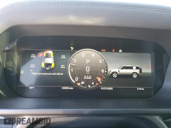 ✅ 2023 Land Rover Defender S • VIN: SALEJ7EX6P2159856 • Lot: 43543255. Listed on Copart with 20,281 mi. Free auction sales archive from the USA and detailed vehicle history report at DreamBid. Image 9.