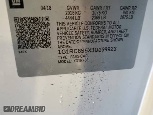 ✅ 2018 Chevrolet Volt LT • VIN: 1G1RC6S5XJU139923 • Lot: 86285015. Wystawiony na Copart z przebiegiem 108 068 mil. Bezpłatny archiwum sprzedaży aukcyjnych z USA i szczegółowy raport historii pojazdu na DreamBid. Zdjęcie 13.