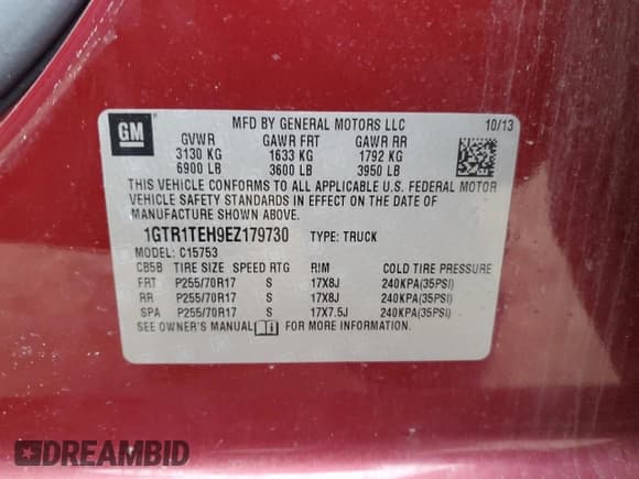 ✅ 2014 GMC Sierra 1500 • VIN: 1GTR1TEH9EZ179730 • Лот: 82026515. Опубликован ранее на Copart с пробегом 220 223 миль. Бесплатный доступ к архиву аукционных продаж из США и подробный отчёт об истории автомобиля на DreamBid. Изображение 13.