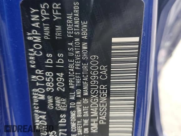 ✅ 2025 Hyundai Elantra SEL Sport • VIN: KMHLM4DGXSU996009 • Lot: 80370785. Listed on Copart with 6,086 mi. Free auction sales archive from the USA and detailed vehicle history report at DreamBid. Image 13.