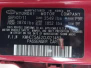 ✅ 2012 Hyundai Accent GS • VIN: KMHCT5AE2CU021453 • Lot: 43484851. Wystawiony na IAAI z przebiegiem 97 671 mil. Bezpłatny archiwum sprzedaży aukcyjnych z USA i szczegółowy raport historii pojazdu na DreamBid. Zdjęcie 9.