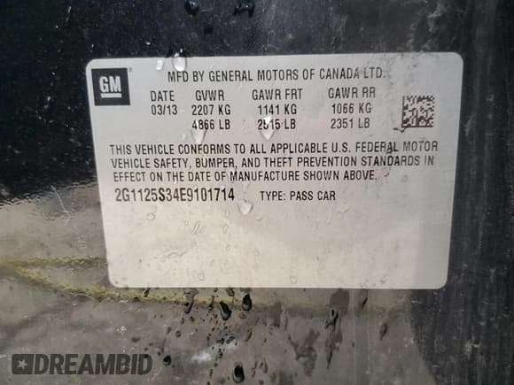 ✅ 2014 Chevrolet Impala LT • VIN: 2G1125S34E9101714 • Лот: 73047244. Опубликован ранее на Copart с пробегом 83 054 миль. Бесплатный доступ к архиву аукционных продаж из США и подробный отчёт об истории автомобиля на DreamBid. Изображение 12.