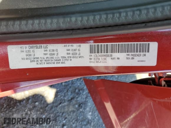 ✅ 2009 Chrysler Sebring LX • VIN: 1C3LC46B89N558199 • Lot: 64272255. Listed on Copart with 112,532 mi. Free auction sales archive from the USA and detailed vehicle history report at DreamBid. Image 12.