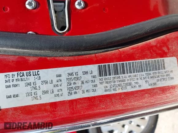 2018 Dodge Journey SE с VIN 3C4PDCAB9JT295981, выставлен на аукционе IAAI как лот 42804570 с пробегом 120 602 миль миль и . История ставок и продаж доступна на DreamBid. Изображение 9.