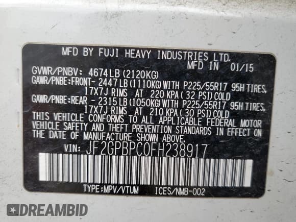 ✅ 2015 Subaru Crosstrek Touring • VIN: JF2GPBPC0FH238917 • Lot: 61055095. Wystawiony na Copart z przebiegiem 139 738 mil. Bezpłatny archiwum sprzedaży aukcyjnych z USA i szczegółowy raport historii pojazdu na DreamBid. Zdjęcie 12.