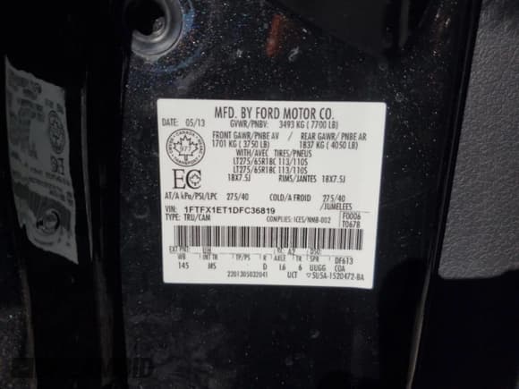 ✅ 2013 Ford F-150 XLT • VIN: 1FTFX1ET1DFC36819 • Лот: 92570265. Опубликован ранее на Copart с пробегом 300 613 миль. Бесплатный доступ к архиву аукционных продаж из США и подробный отчёт об истории автомобиля на DreamBid. Изображение 12.