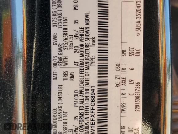 ✅ 2015 Ford F-150 XLT • VIN: 1FTEW1EFXFFC68941 • Lot: 52002825. Listed on Copart with 152,805 mi. Free auction sales archive from the USA and detailed vehicle history report at DreamBid. Image 13.