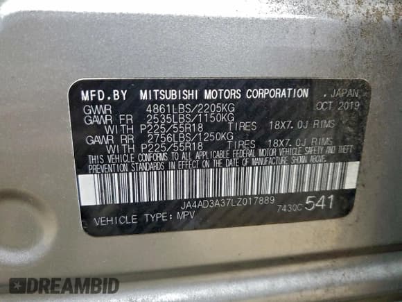 ✅ 2020 Mitsubishi Outlander SE • VIN: JA4AD3A37LZ017889 • Lot: 94762795. Wystawiony na Copart z przebiegiem Nie podano. Bezpłatny archiwum sprzedaży aukcyjnych z USA i szczegółowy raport historii pojazdu na DreamBid. Zdjęcie 13.