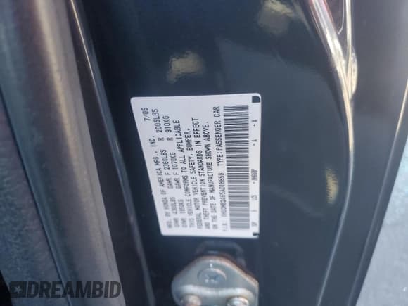 ✅ 2005 Honda Accord LX SE • VIN: 1HGCM82465A018859 • Lot: 85762695. Wystawiony na Copart z przebiegiem 139 491 mil. Bezpłatny archiwum sprzedaży aukcyjnych z USA i szczegółowy raport historii pojazdu na DreamBid. Zdjęcie 12.