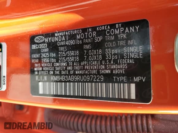 ✅ 2024 Hyundai Kona SEL • VIN: KM8HB3AB9RU097229 • Лот: 85094285. Опубликован ранее на Copart с пробегом 11 559 миль. Бесплатный доступ к архиву аукционных продаж из США и подробный отчёт об истории автомобиля на DreamBid. Изображение 13.