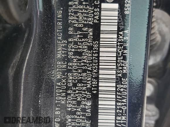 2014 Toyota Camry L z VIN 4T1BF1FK5EU761365, wystawiony jako Copart lot #81643225 z przebiegiem 175 512 mil mil oraz Szkoda całkowita • Salvage title. Historia ofert i sprzedaży dostępna na DreamBid. Obrazek 13.