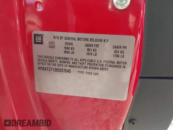 ✅ 2008 Saturn Astra XR • VIN: W08AT271385037640 • Lot: 43720760. Listed on IAAI with 186,020 mi. Free auction sales archive from the USA and detailed vehicle history report at DreamBid. Image 9.