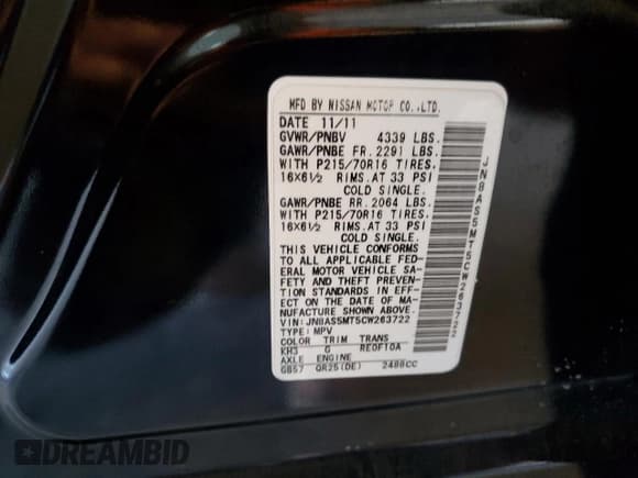 ✅ 2012 Nissan Rogue SL • VIN: JN8AS5MT5CW263722 • Лот: 82181735. Опубликован ранее на Copart с пробегом 175 893 миль. Бесплатный доступ к архиву аукционных продаж из США и подробный отчёт об истории автомобиля на DreamBid. Изображение 13.